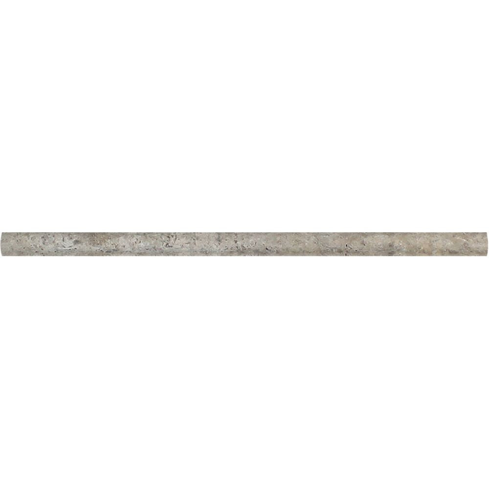 1/2 x 12 Tumbled Silver Travertine Pencil Liner - Tilephile