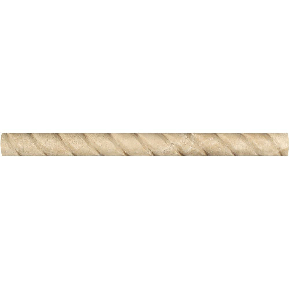 1 x 2 Honed Durango Travertine Rope Liner - Tilephile