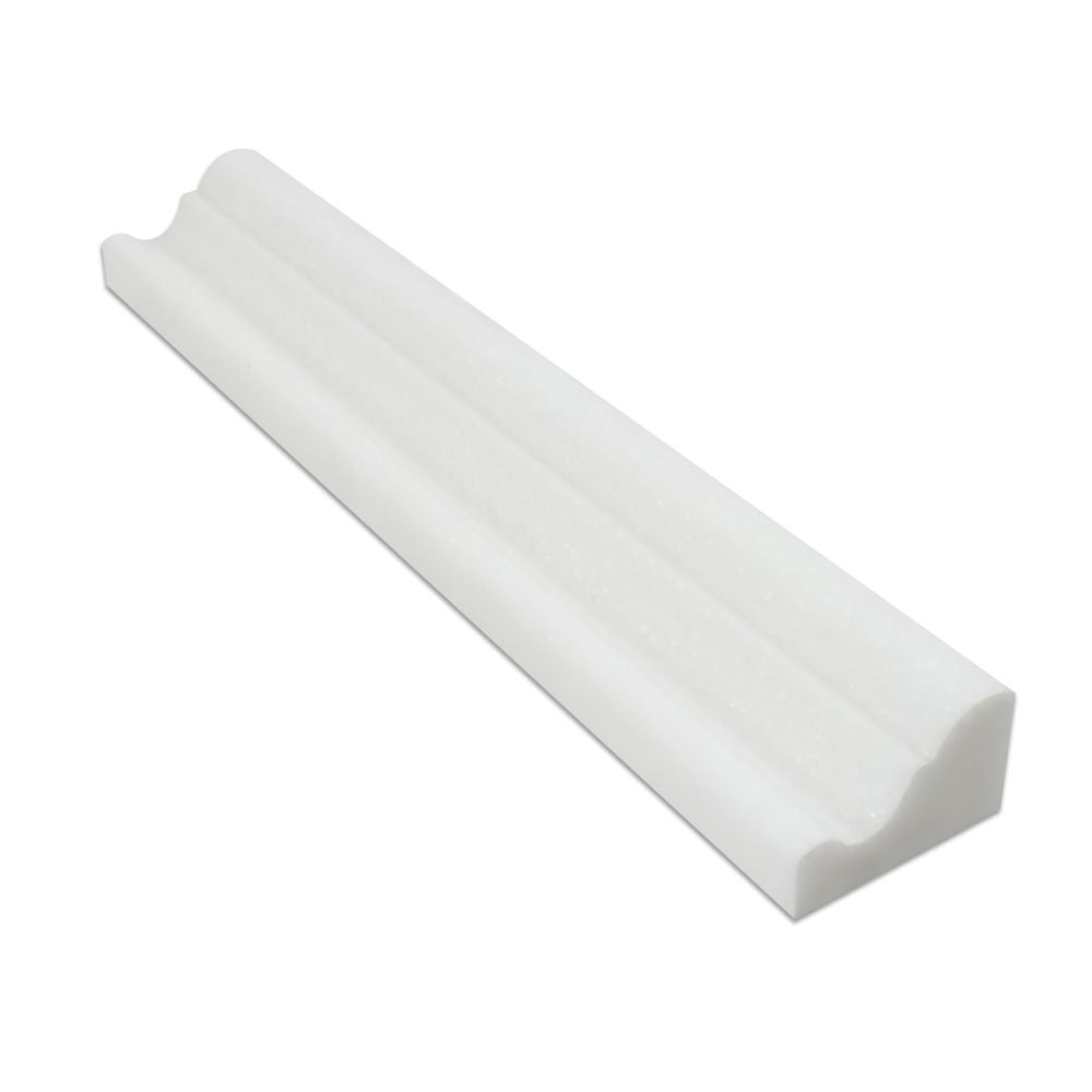 2 x 12 Polished Thassos White Marble Crown Molding - Tilephile
