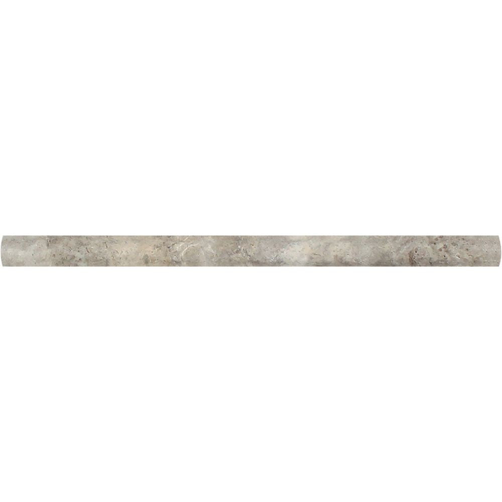 3/4 x 12 Tumbled Silver Travertine Bullnose Liner - Tilephile
