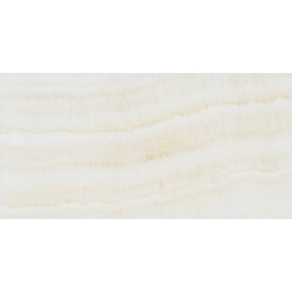 3 x 6 Polished White Onyx Tile - (Vein-Cut) - Tilephile