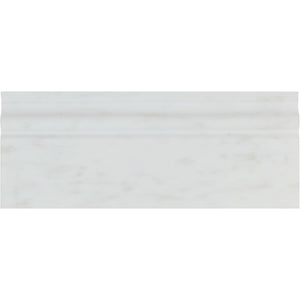 4 3/4 x 12 Polished Oriental White Marble Baseboard Trim - Tilephile