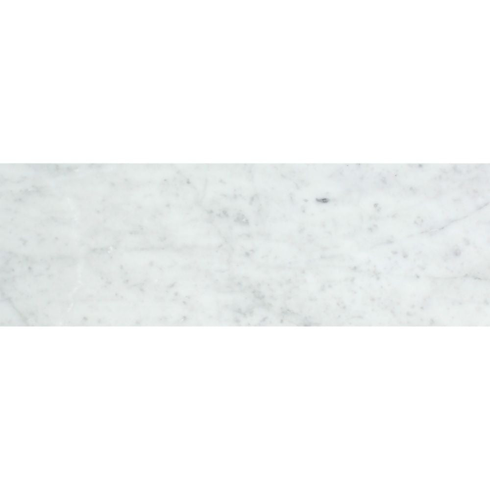 4 x 12 Polished Bianco Carrara Marble Tile - Tilephile