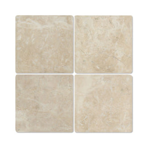 4 x 4 Tumbled Cappuccino Marble Tile - Tilephile