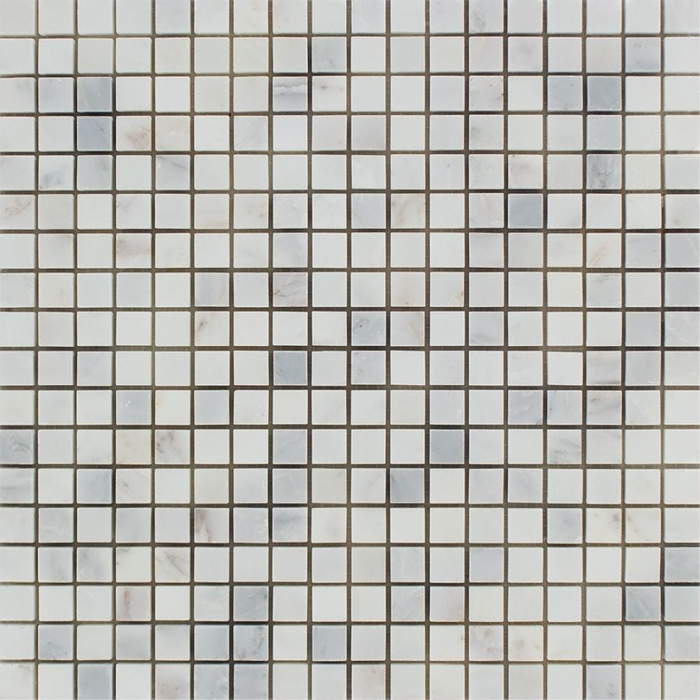 5/8 x 5/8 Honed Oriental White Marble Mosaic Tile - Tilephile