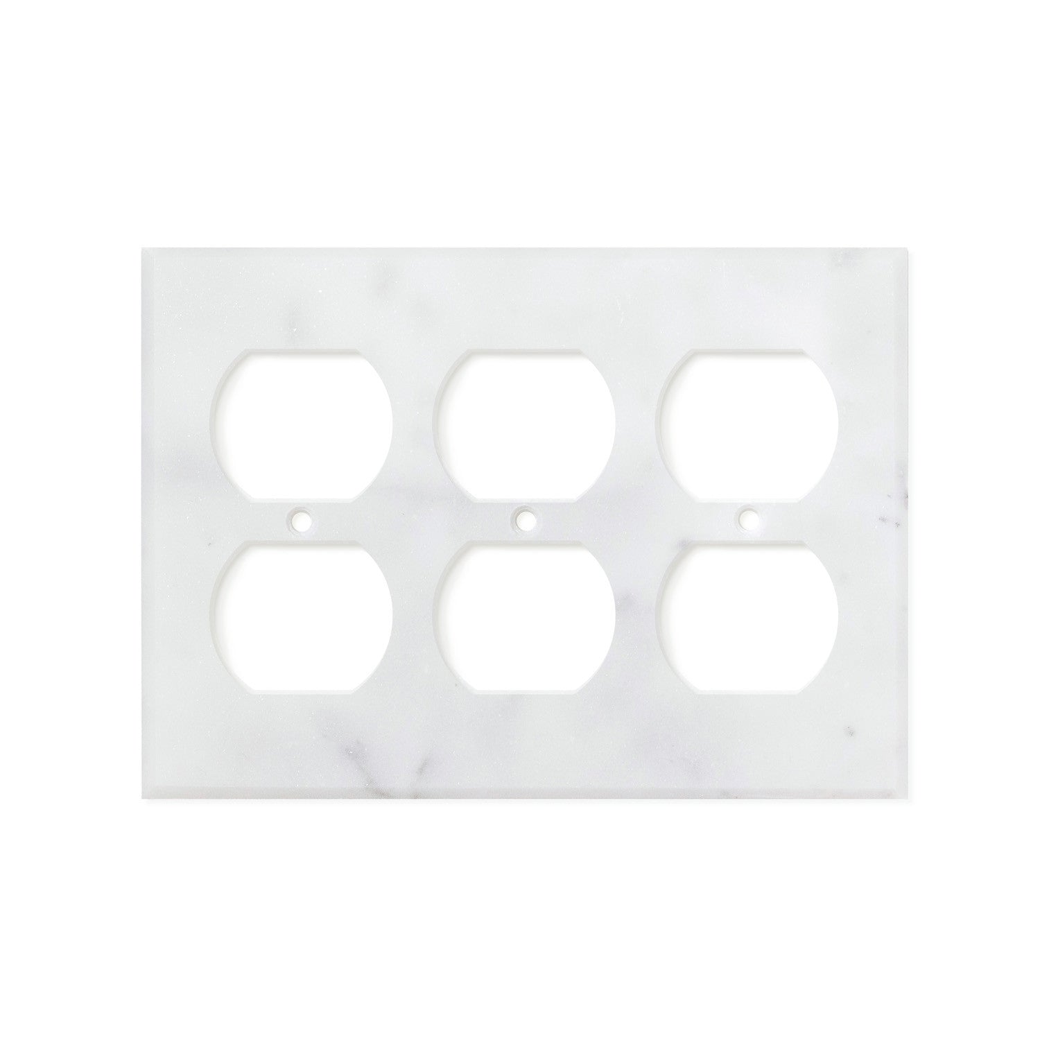 Bianco Carrara (Carrara White) Marble Switch Plate Cover, Honed (3 DUPLEX) - Tilephile