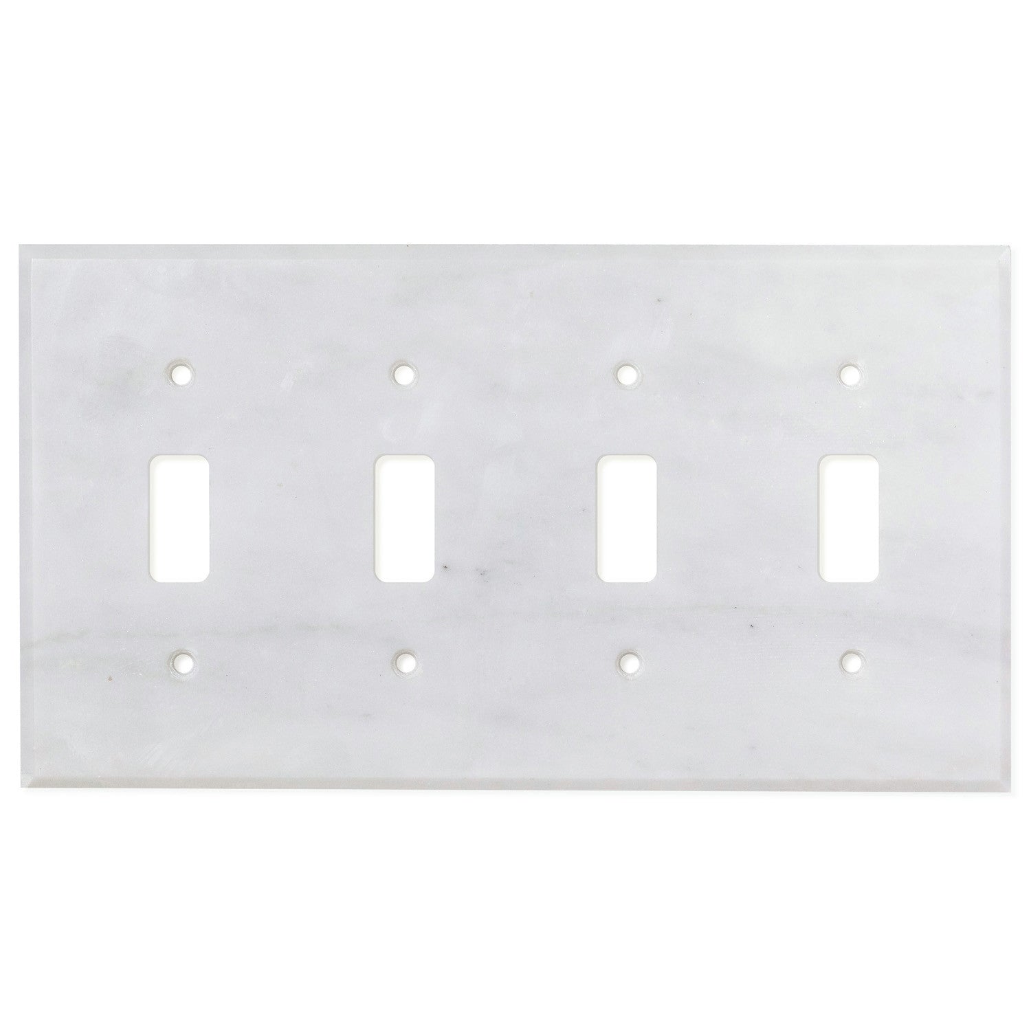Bianco Carrara (Carrara White) Marble Switch Plate Cover, Honed (4 TOGGLE) - Tilephile