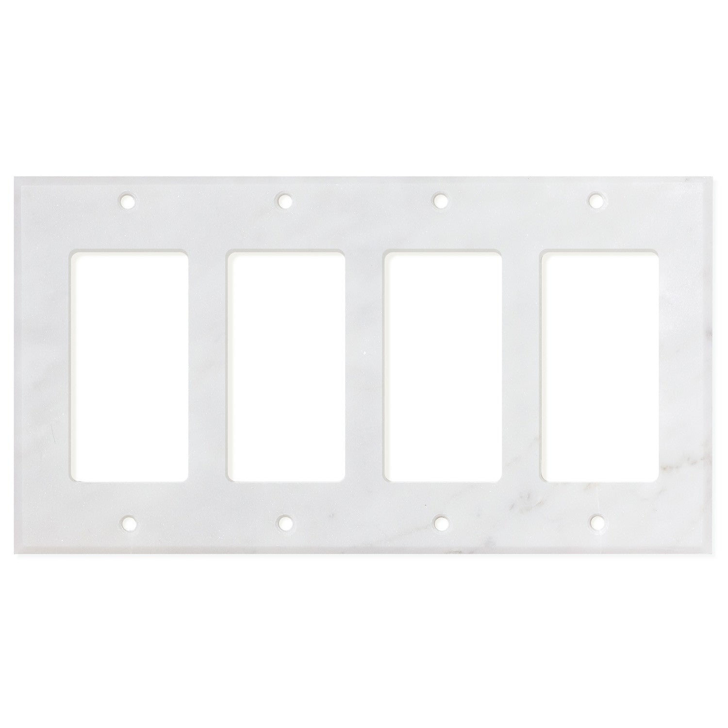 Bianco Carrara (Carrara White) Marble Switch Plate Cover, Polished (4 ROCKER) - Tilephile
