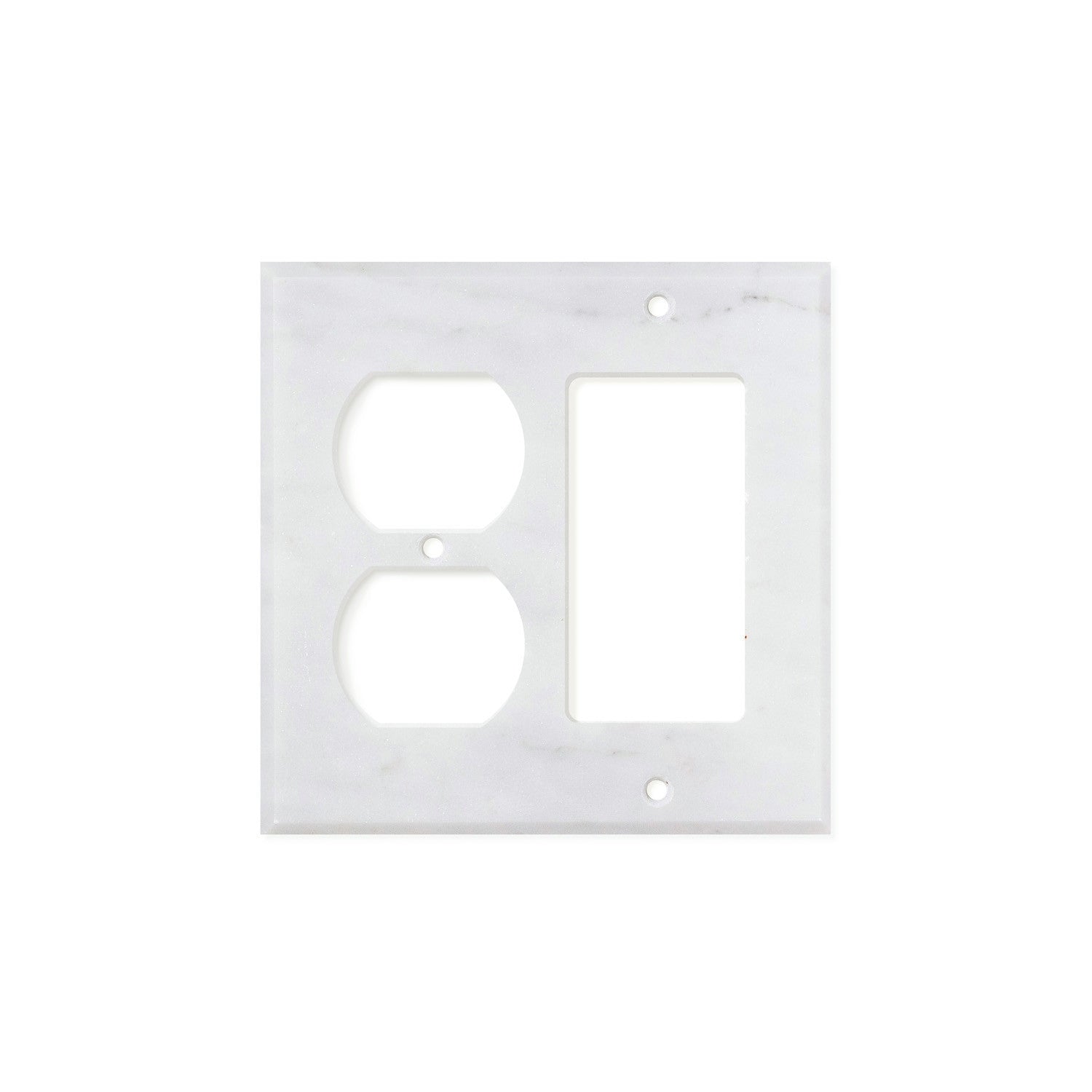 Bianco Carrara (Carrara White) Marble Switch Plate Cover, Polished (ROCKER DUPLEX) - Tilephile