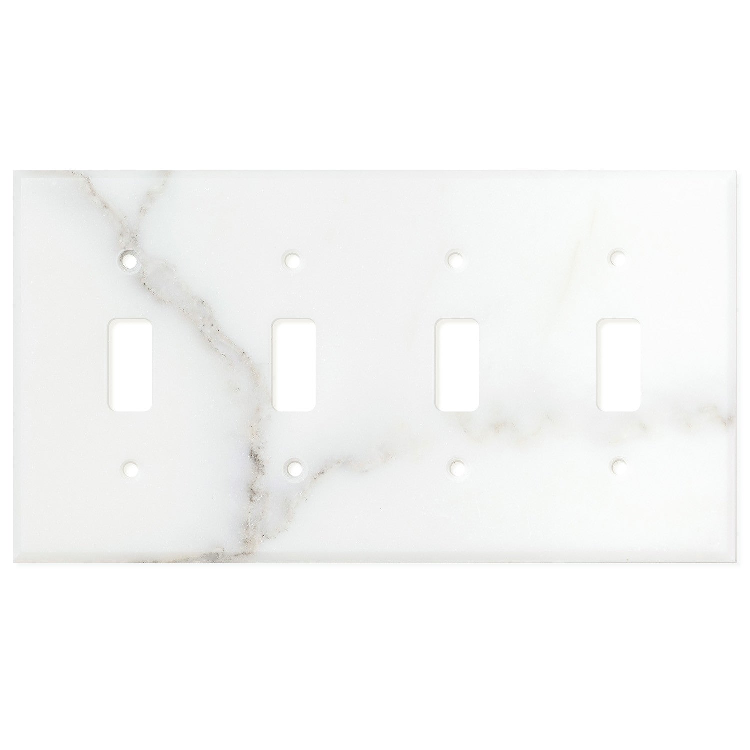 Calacatta Gold Marble Switch Plate Cover, Honed (4 TOGGLE) - Tilephile