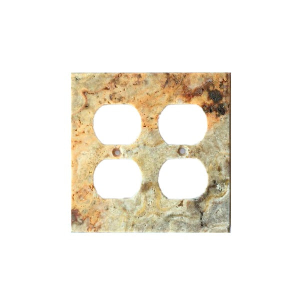 Scabos Travertine 2 Duplex Switch Plate Cover - Travertine Wall Plate
