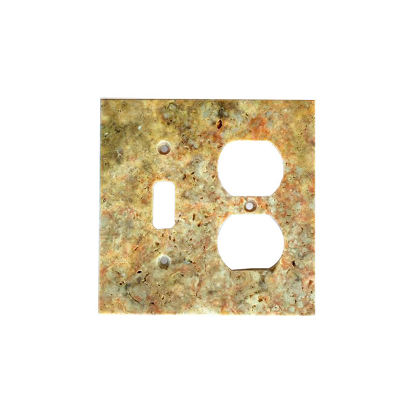Scabos Travertine Toggle Duplex Switch Plate Cover - Travertine Wall Plate