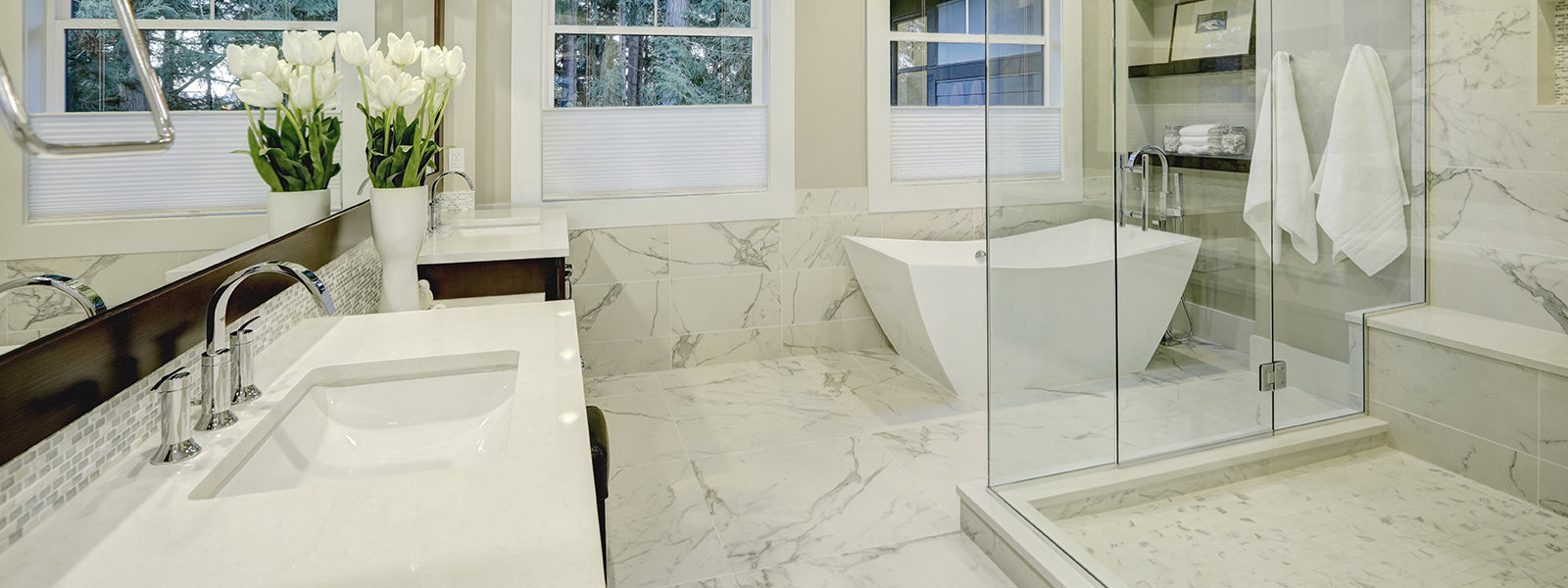 calacatta gold marble bathroom tile