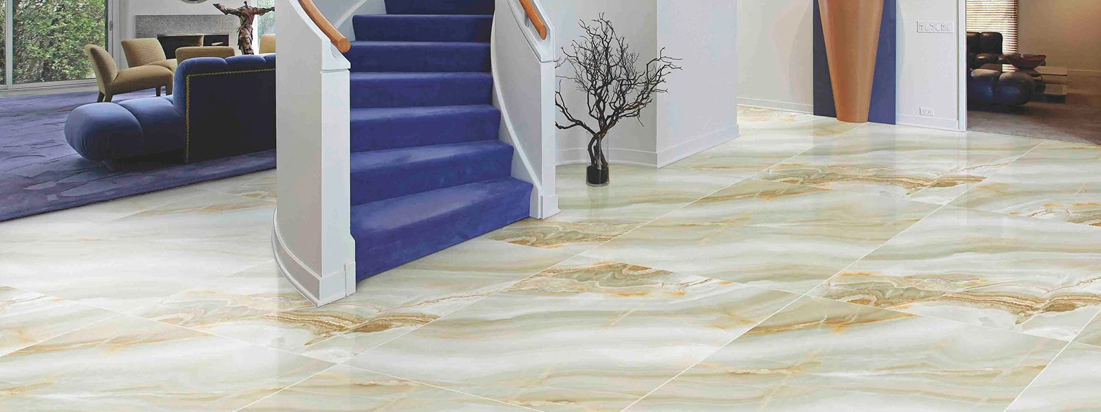 onyx tile living room floor