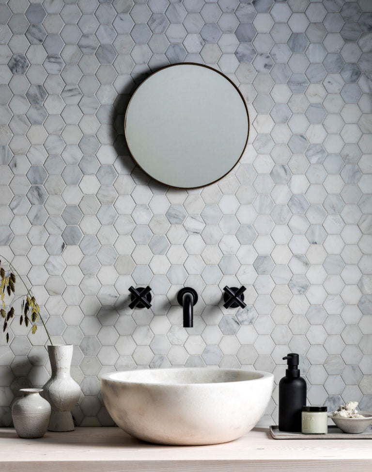 marble hexagon mosaic tile