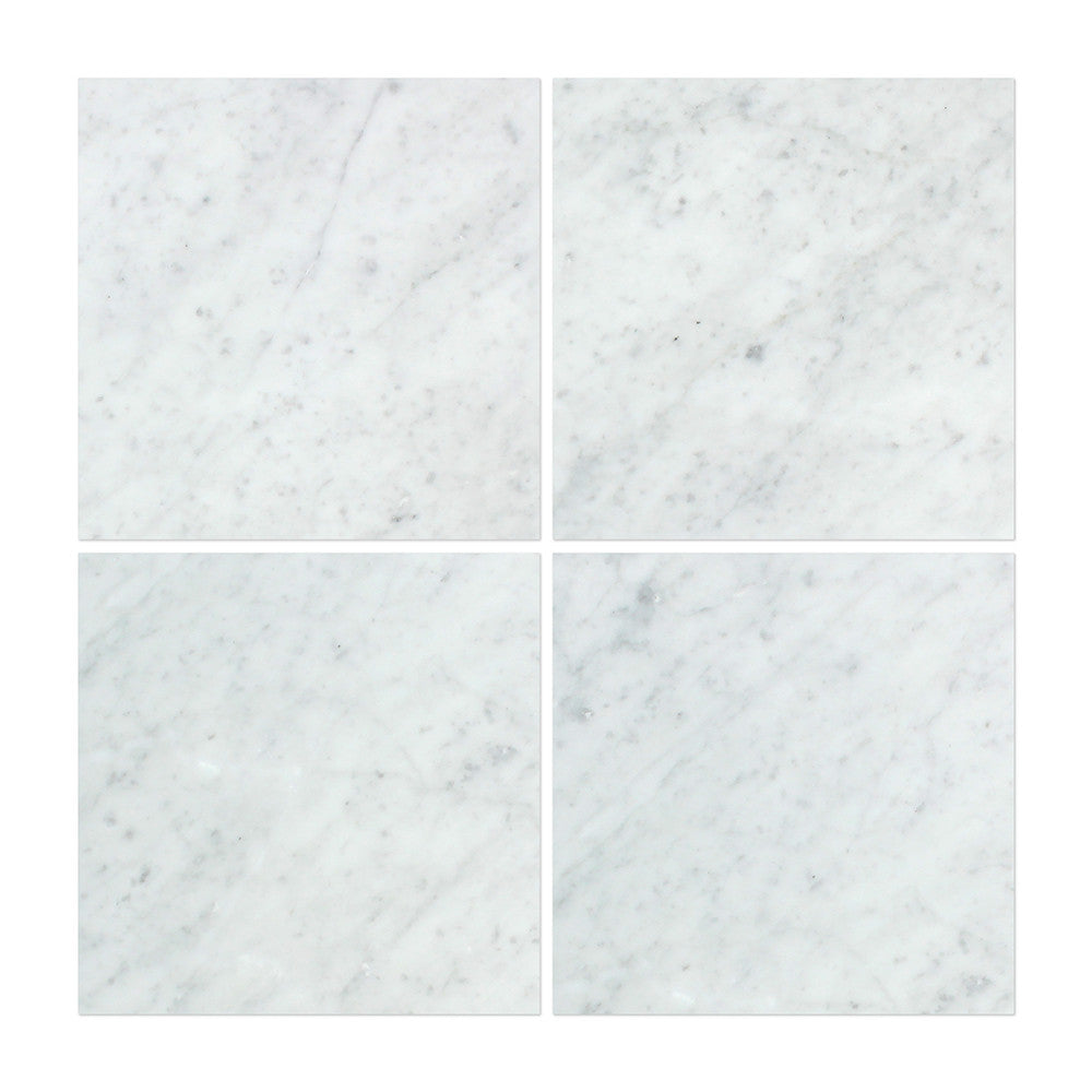 12 x 12 Honed Bianco Carrara Marble Tile - Tilephile