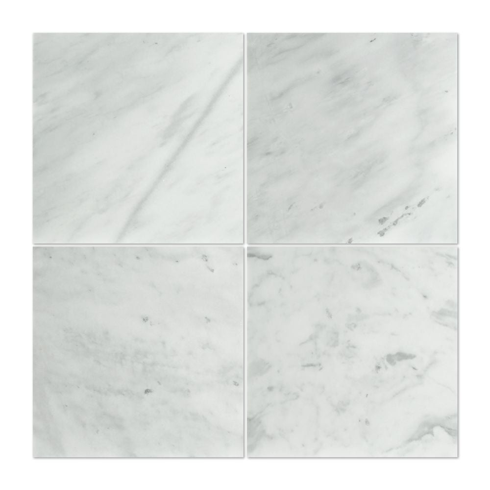 12 x 12 Honed Bianco Mare Marble Tile - Tilephile