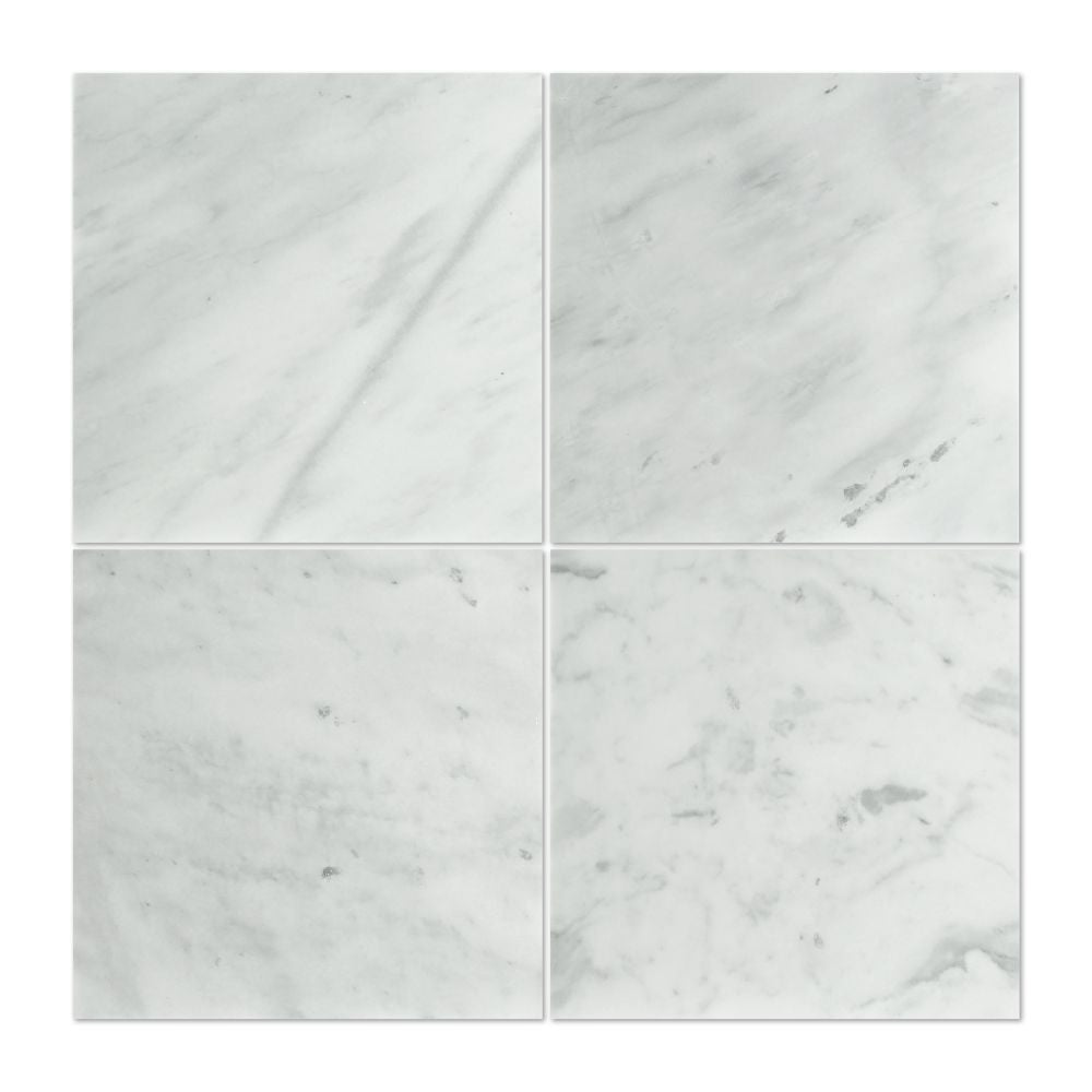 12 x 12 Polished Bianco Mare Marble Tile - Tilephile