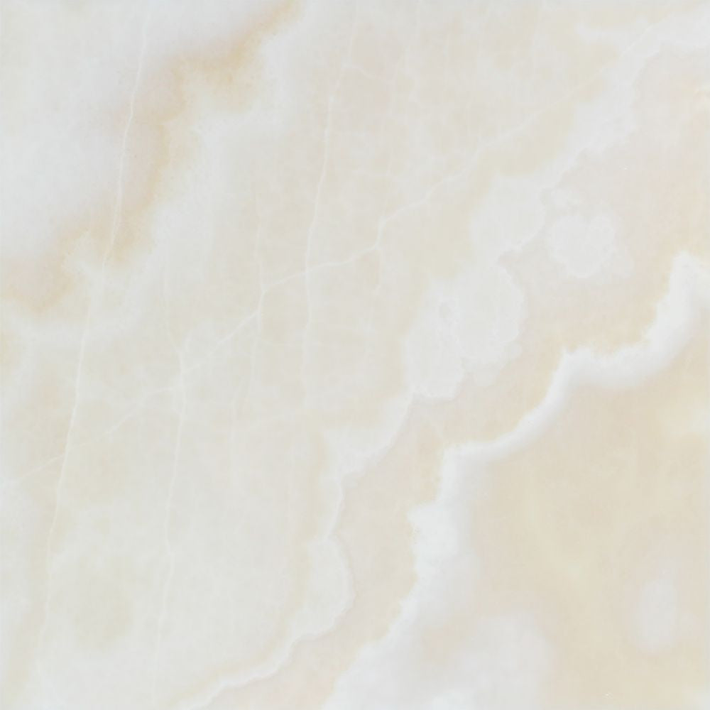 12 x 12 Polished White Onyx Tile - (Cross-Cut) - Tilephile