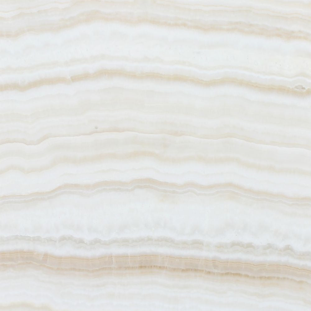 12 x 12 Polished White Onyx Tile - (Vein-Cut) - Tilephile
