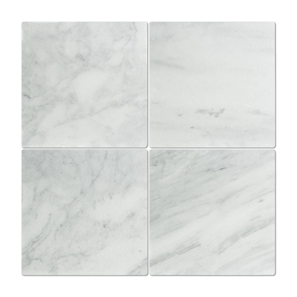 12 x 12 Tumbled Bianco Mare Marble Tile - Tilephile