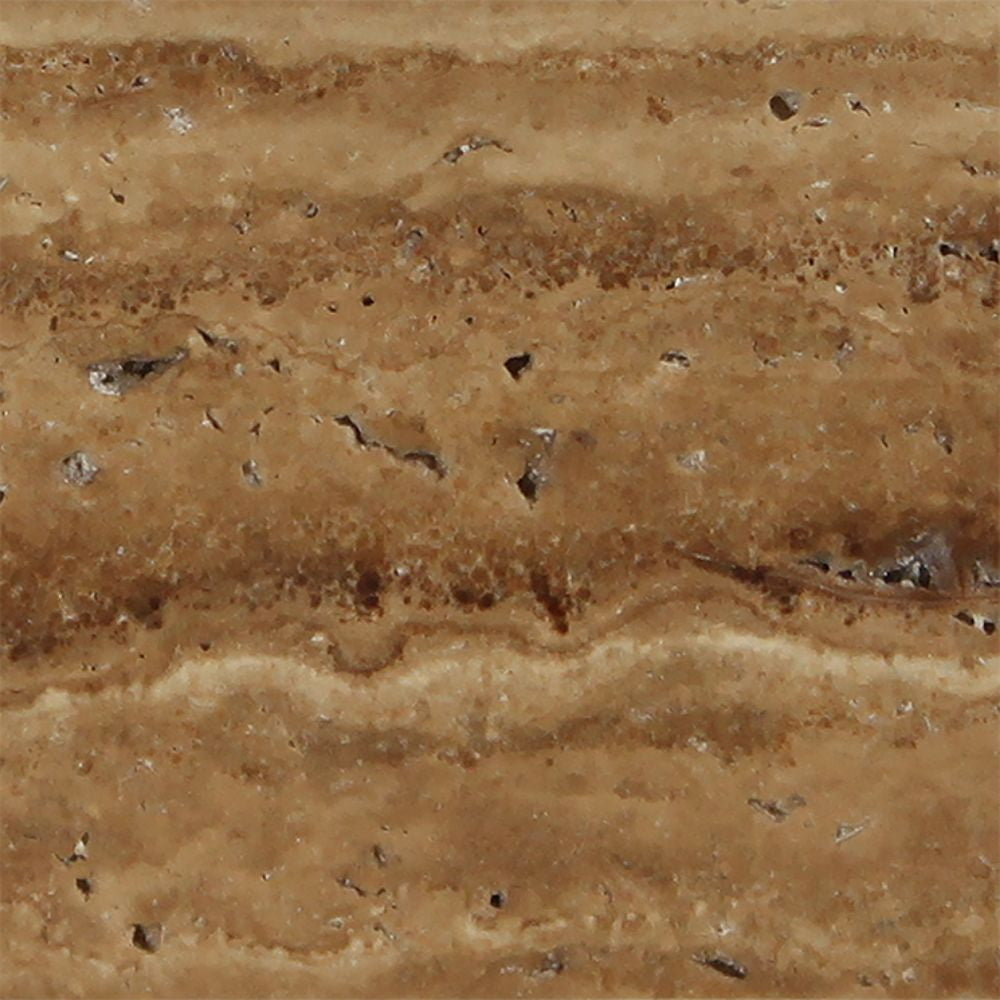 12 x 12 Unfilled, Brushed Noce Exotic (Vein-Cut) Travertine Tile - Tilephile