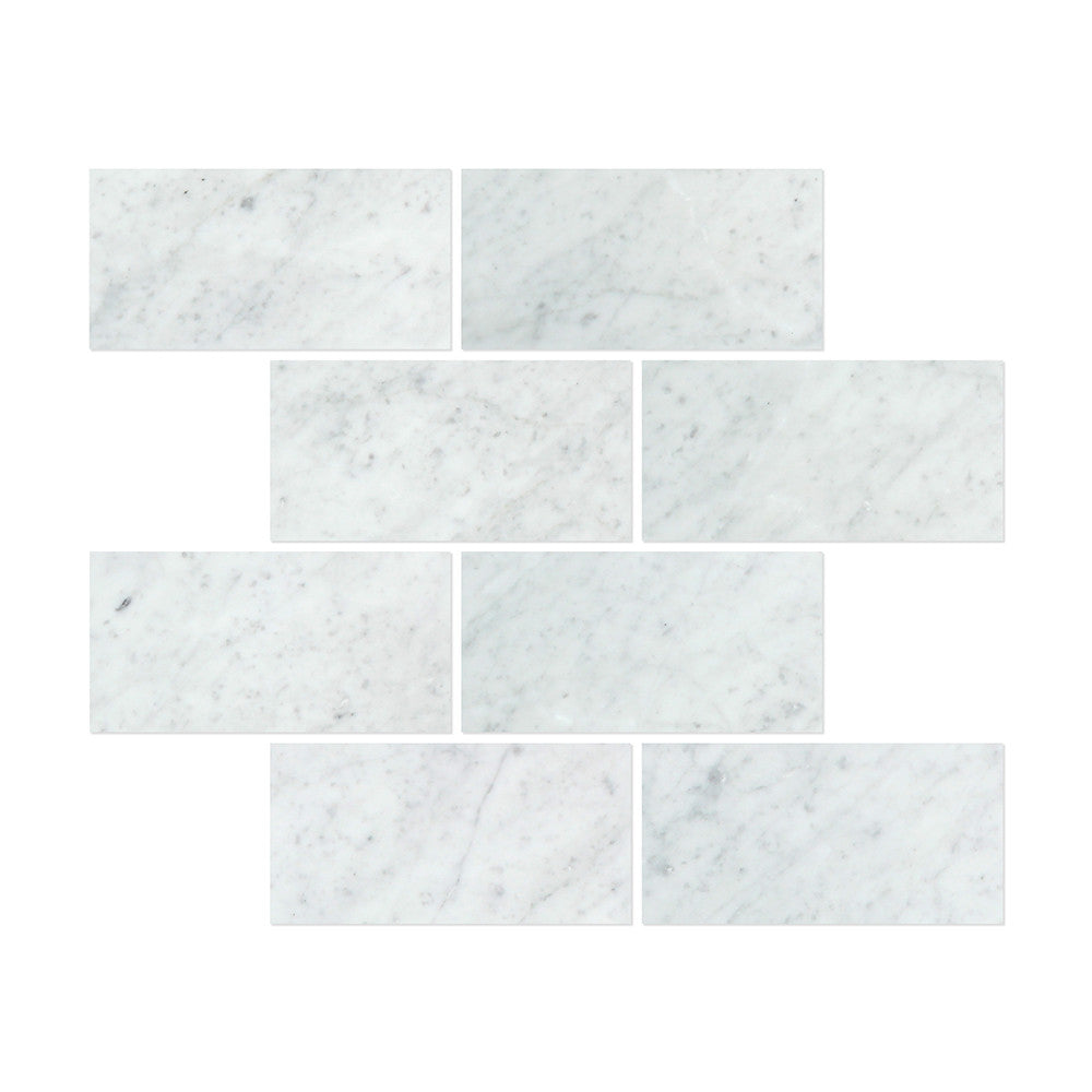 12 x 24 Polished Bianco Carrara Marble Tile - Tilephile