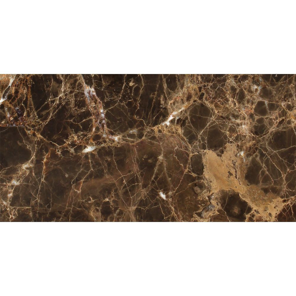 12 x 24 Polished Emperador Dark Marble Tile - Tilephile
