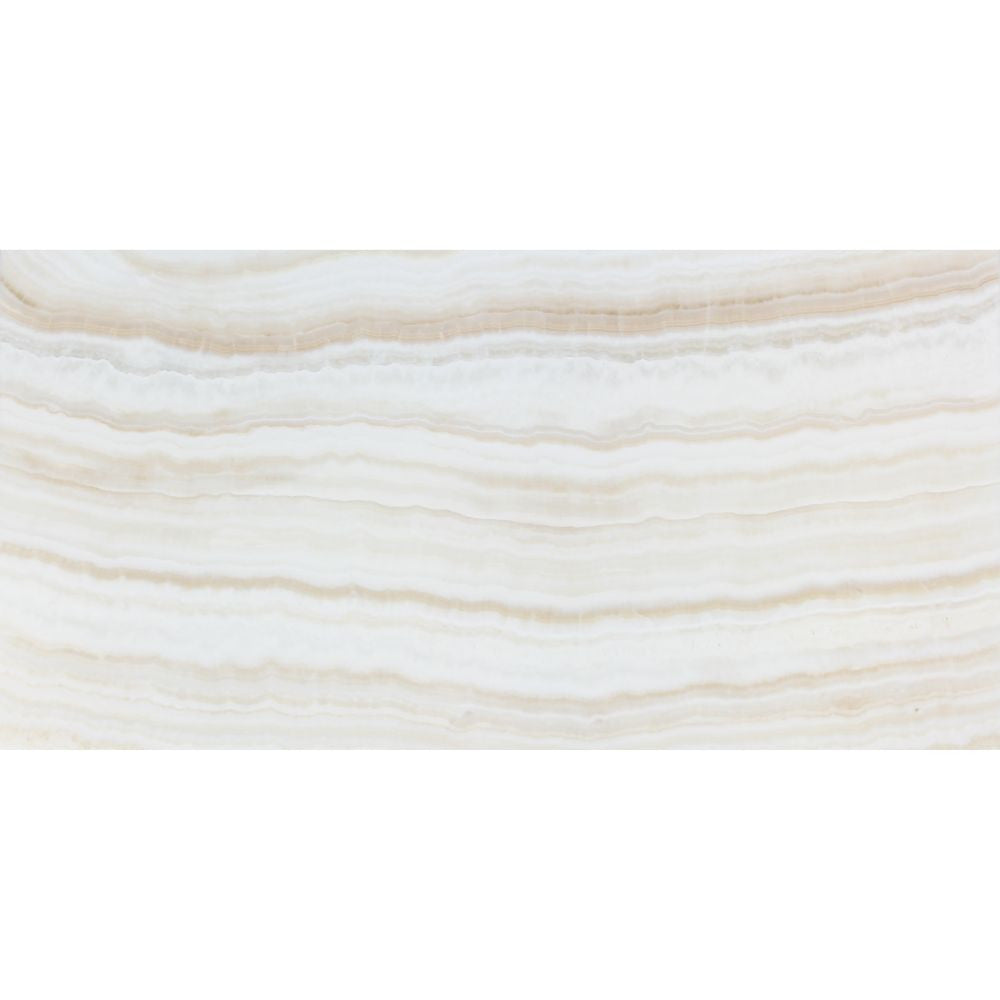 12 x 24 Polished White Onyx Tile - (Vein-Cut) - Tilephile