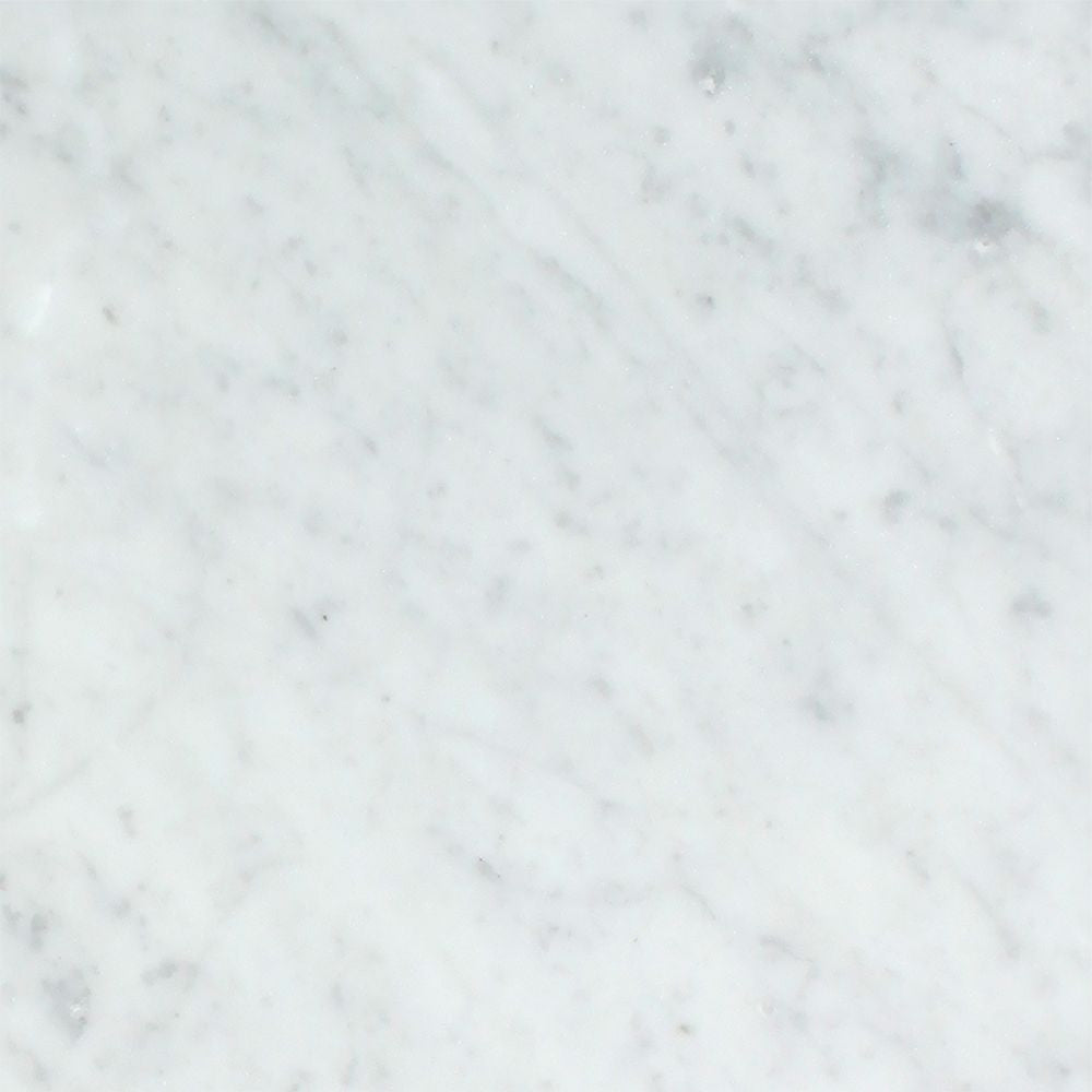 18 x 18 Honed Bianco Carrara Marble Tile Sample - Tilephile