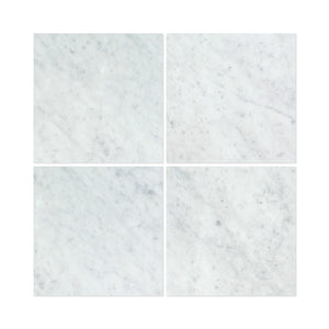 18 x 18 Polished Bianco Carrara Marble Tile - Tilephile
