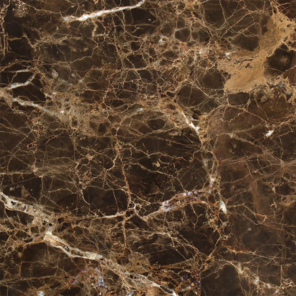 18 x 18 Polished Emperador Dark Marble Tile - Tilephile