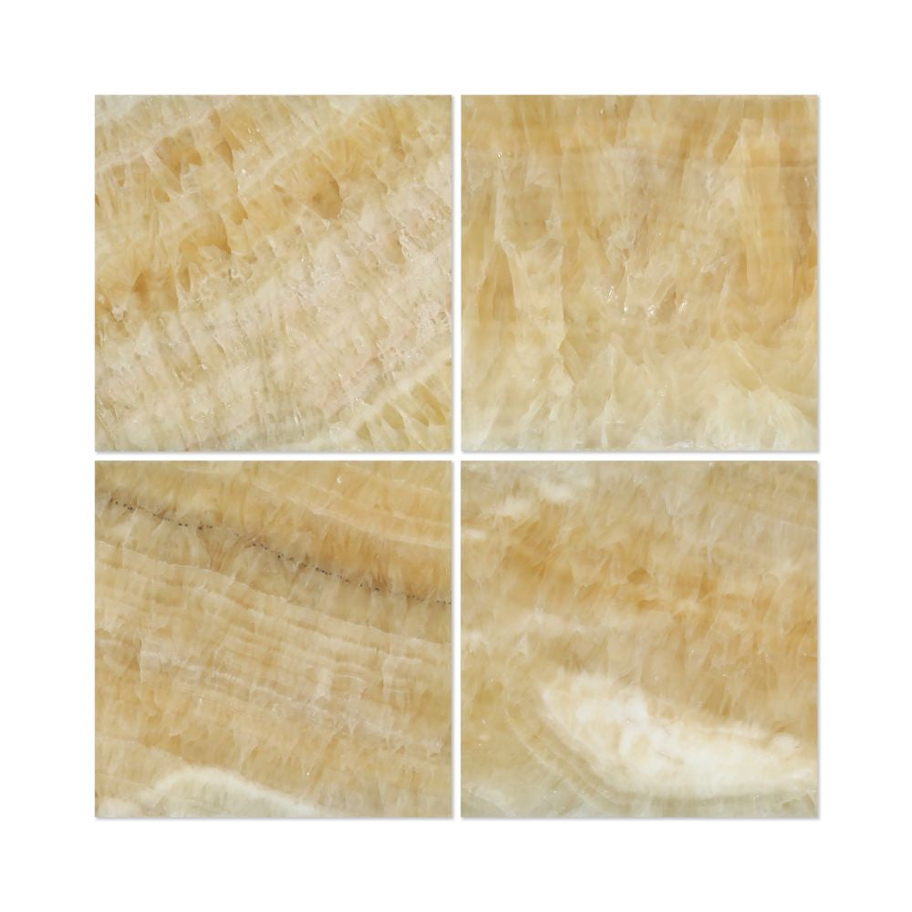18 x 18 Polished Honey Onyx Tile - Tilephile