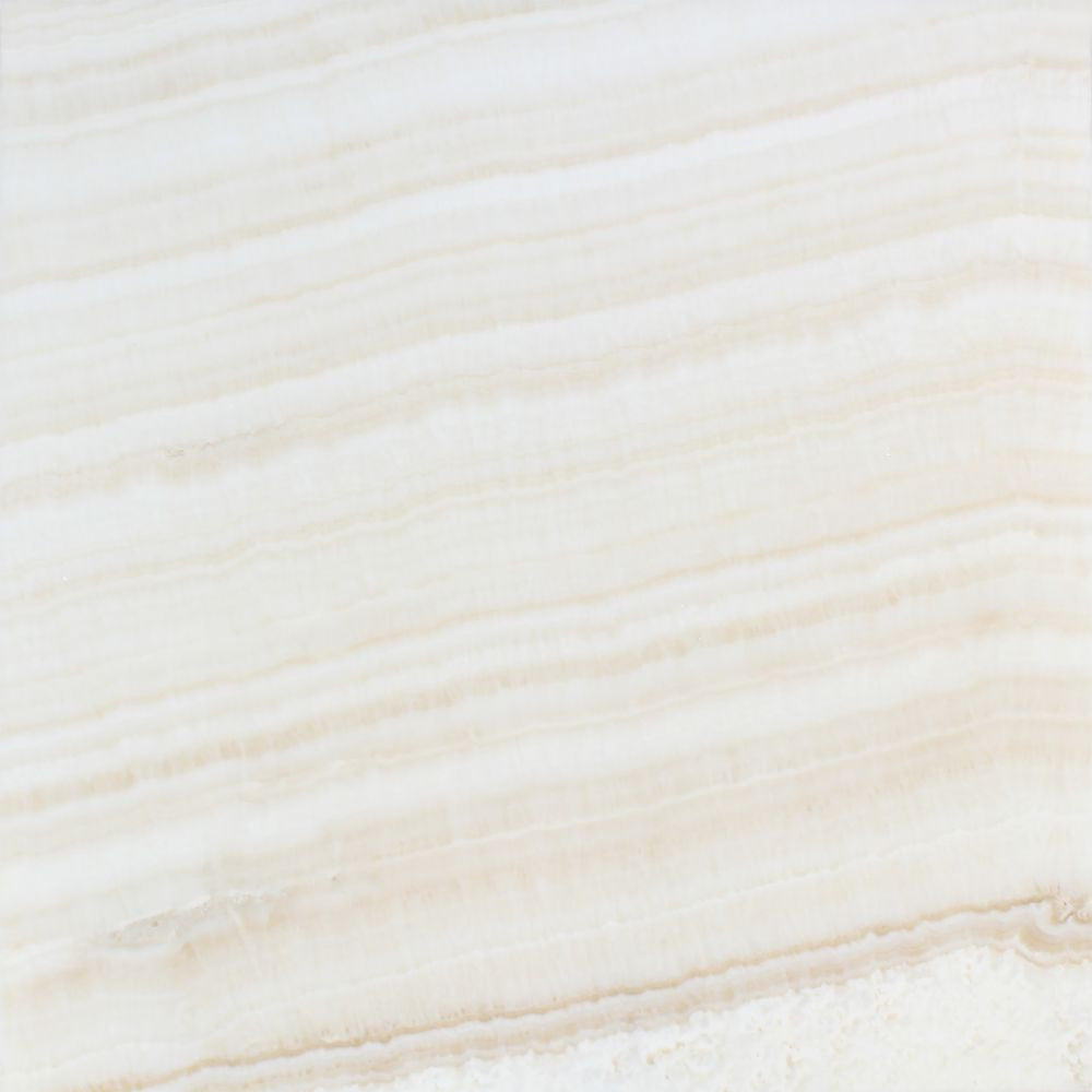 18 x 18 Polished White Onyx Tile - (Vein-Cut) - Tilephile