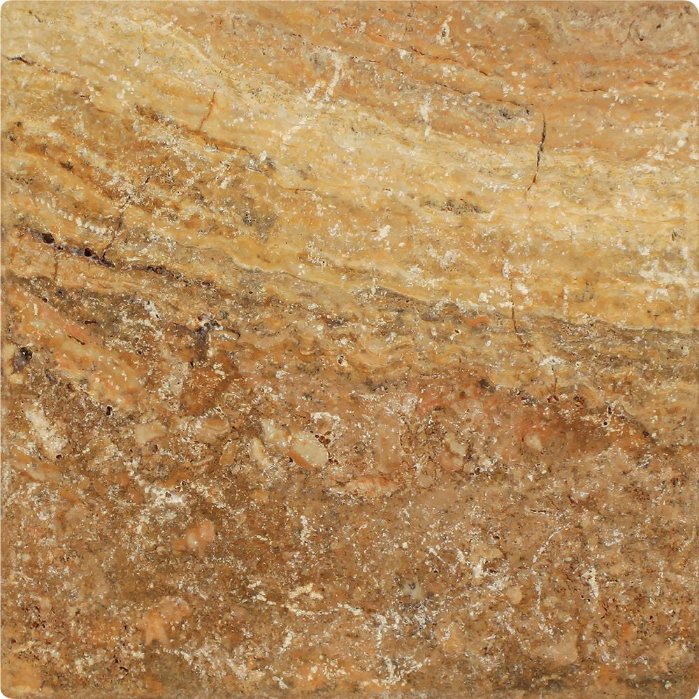 18 x 18 Tumbled Scabos Travertine Tile Sample - Tilephile