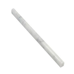 1/2 x 12 Honed Bianco Carrara Marble Pencil Liner - Tilephile