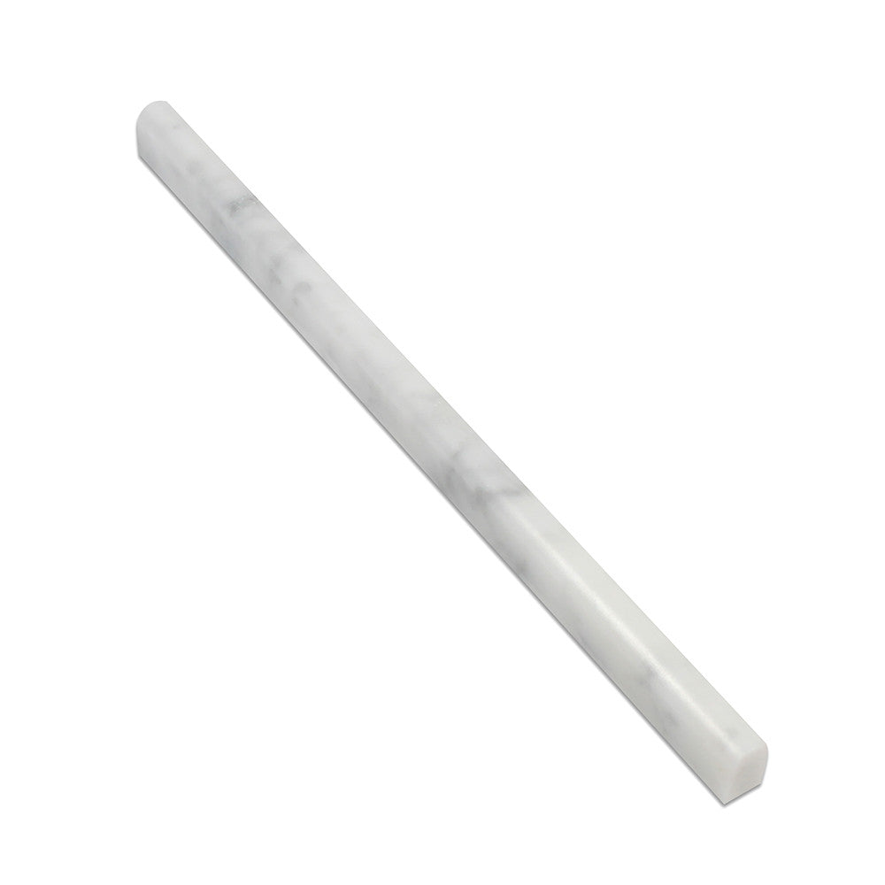1/2 x 12 Polished Bianco Carrara Marble Pencil Liner - Tilephile