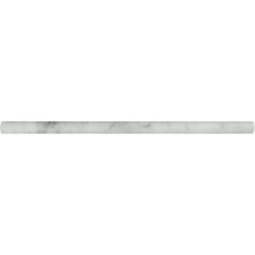 1/2 x 12 Honed Bianco Mare Marble Pencil Liner Sample - Tilephile