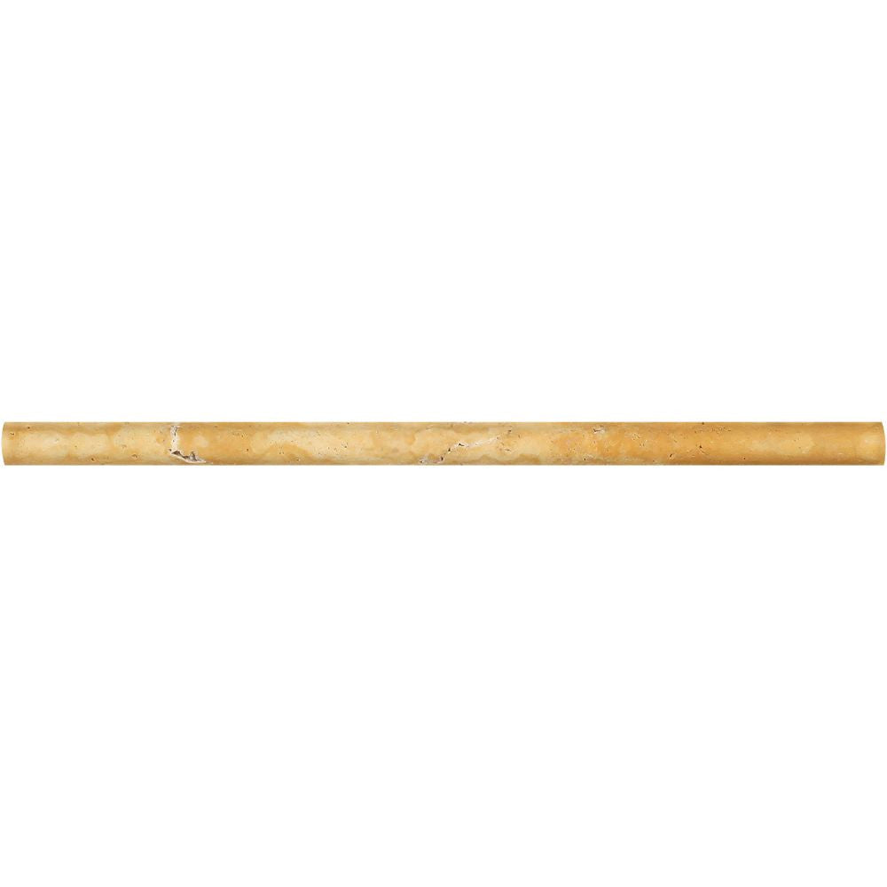 1/2 x 12 Honed Gold Travertine Pencil Liner Sample - Tilephile