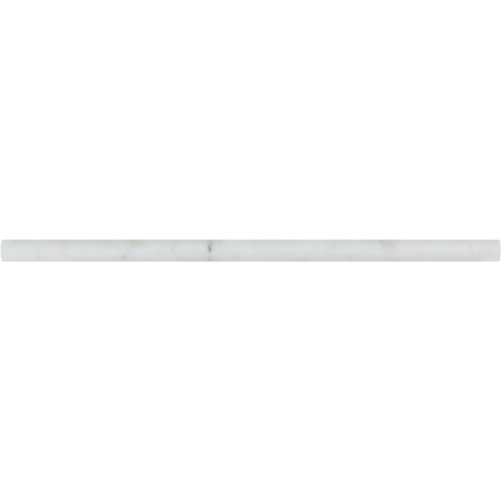 1/2 x 12 Honed Oriental White Marble Pencil Liner Sample - Tilephile
