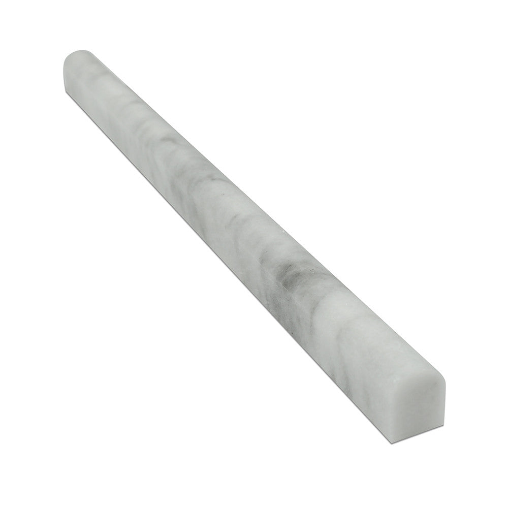 1/2 x 12 Polished Bianco Mare Marble Pencil Liner - Tilephile