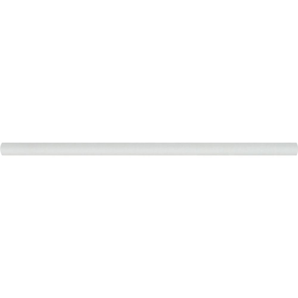 1/2 x 12 Polished Thassos White Marble Pencil Liner Sample - Tilephile