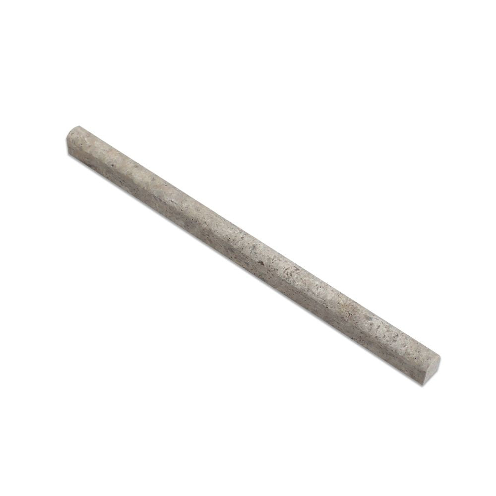1/2 x 12 Tumbled Silver Travertine Pencil Liner - Tilephile