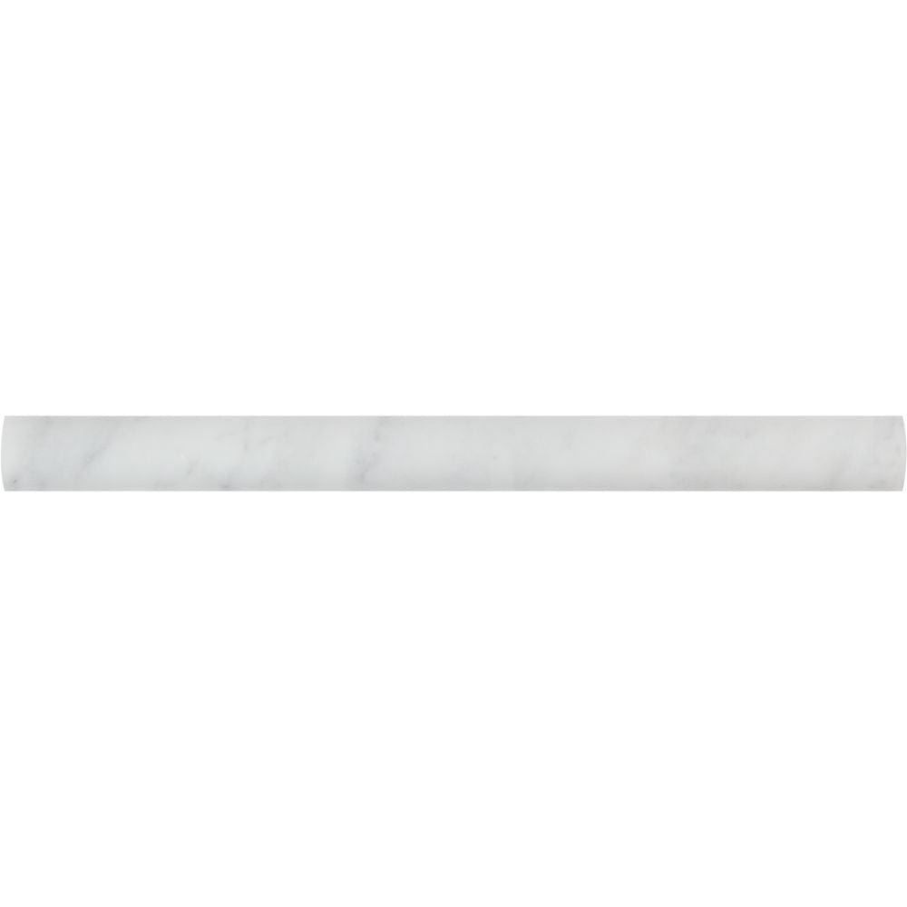1 x 12 Polished Bianco Carrara Marble Quarter Round Trim - Tilephile