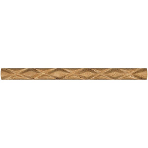 1 x 12 Honed Noce Travertine Diamond Rope Liner - Tilephile