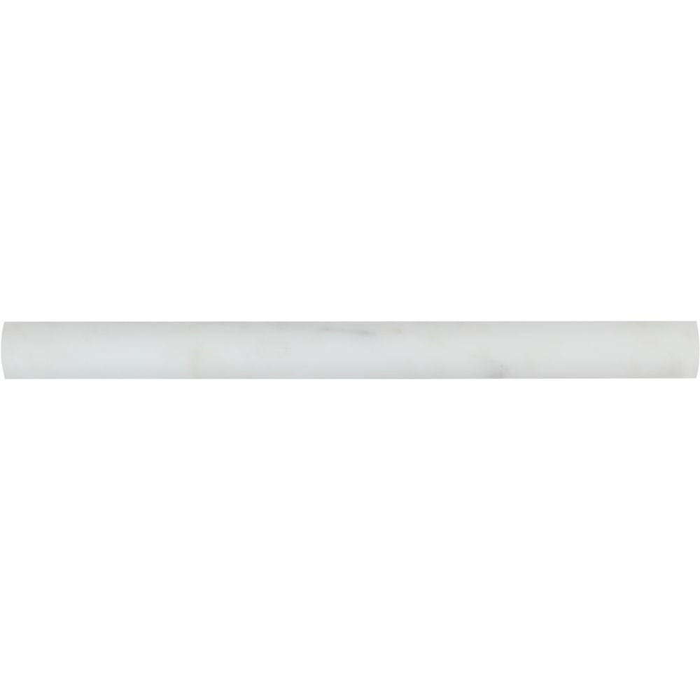 1 x 12 Honed Oriental White Marble Quarter-Round Trim - Tilephile