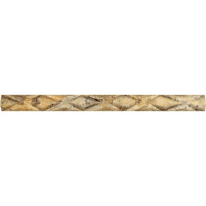 1 x 12 Honed Scabos Travertine Diamond Rope Liner - Tilephile