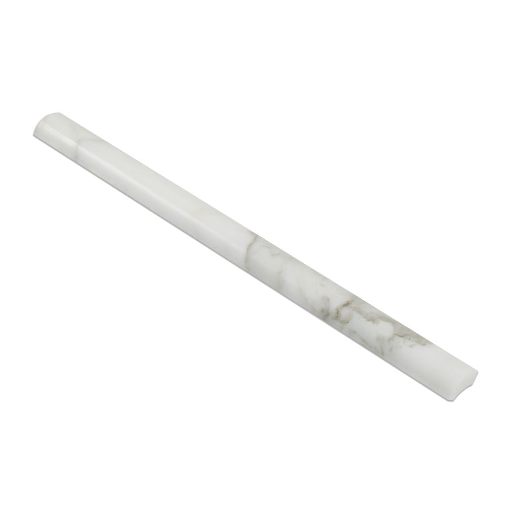 1 x 12 Polished Calacatta Gold Marble Quarter Round Trim - Tilephile