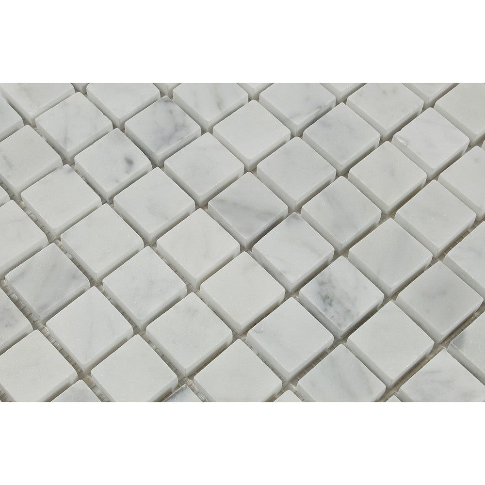 1 x 1 Honed Bianco Carrara Marble Mosaic Tile - Tilephile