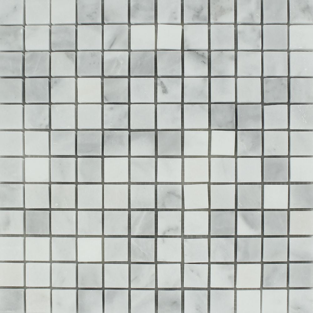 1 x 1 Honed Bianco Mare Marble Mosaic Tile - Tilephile
